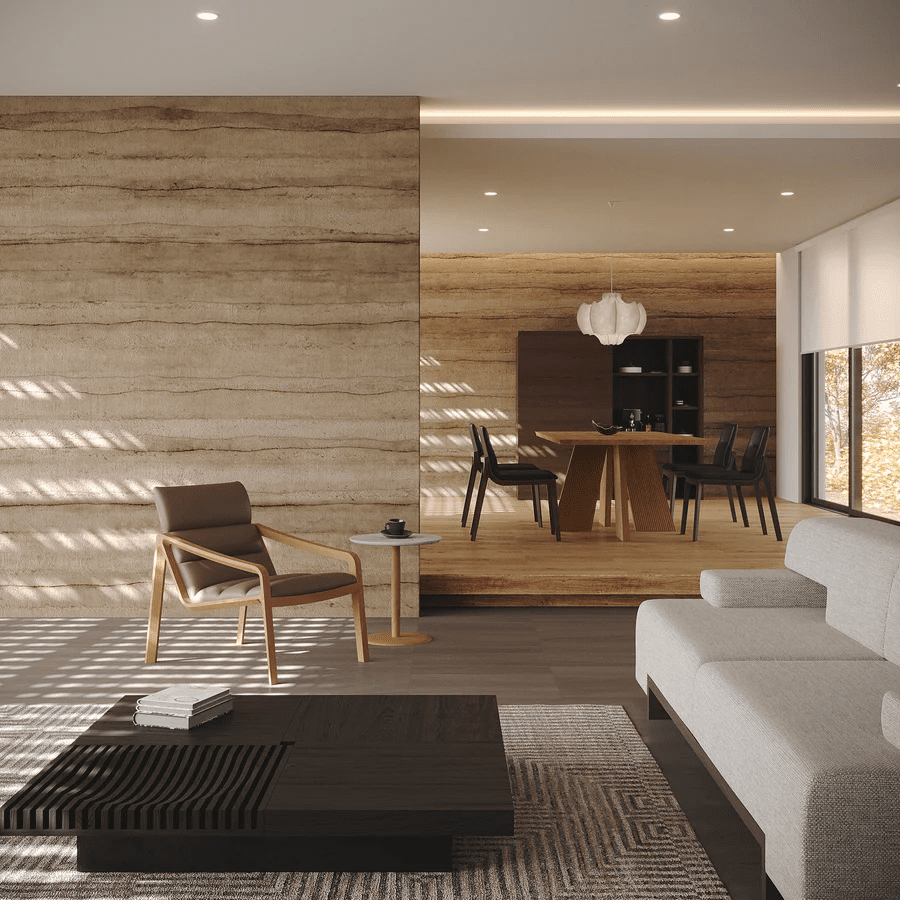 【リビング】ゆったりとくつろげるナチュラルモダンリビング