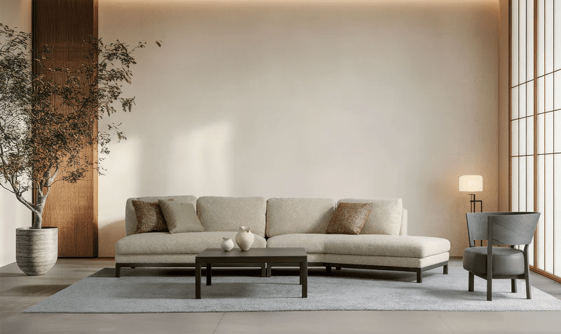 クォード リビング(15) アームレスアングルソファー 消炭